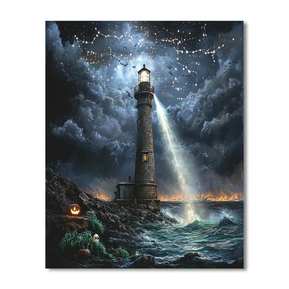 Cursed Lighthouse Keeper Halloween Painting by numbers kit
