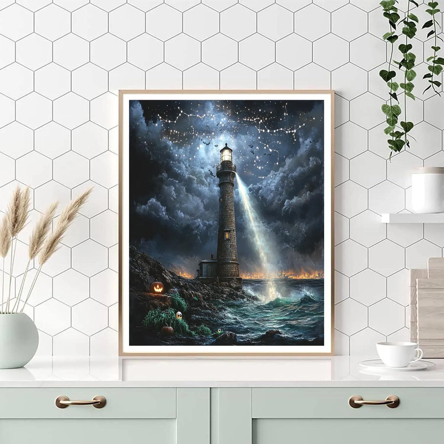 Cursed Lighthouse Keeper Halloween Painting by numbers kit