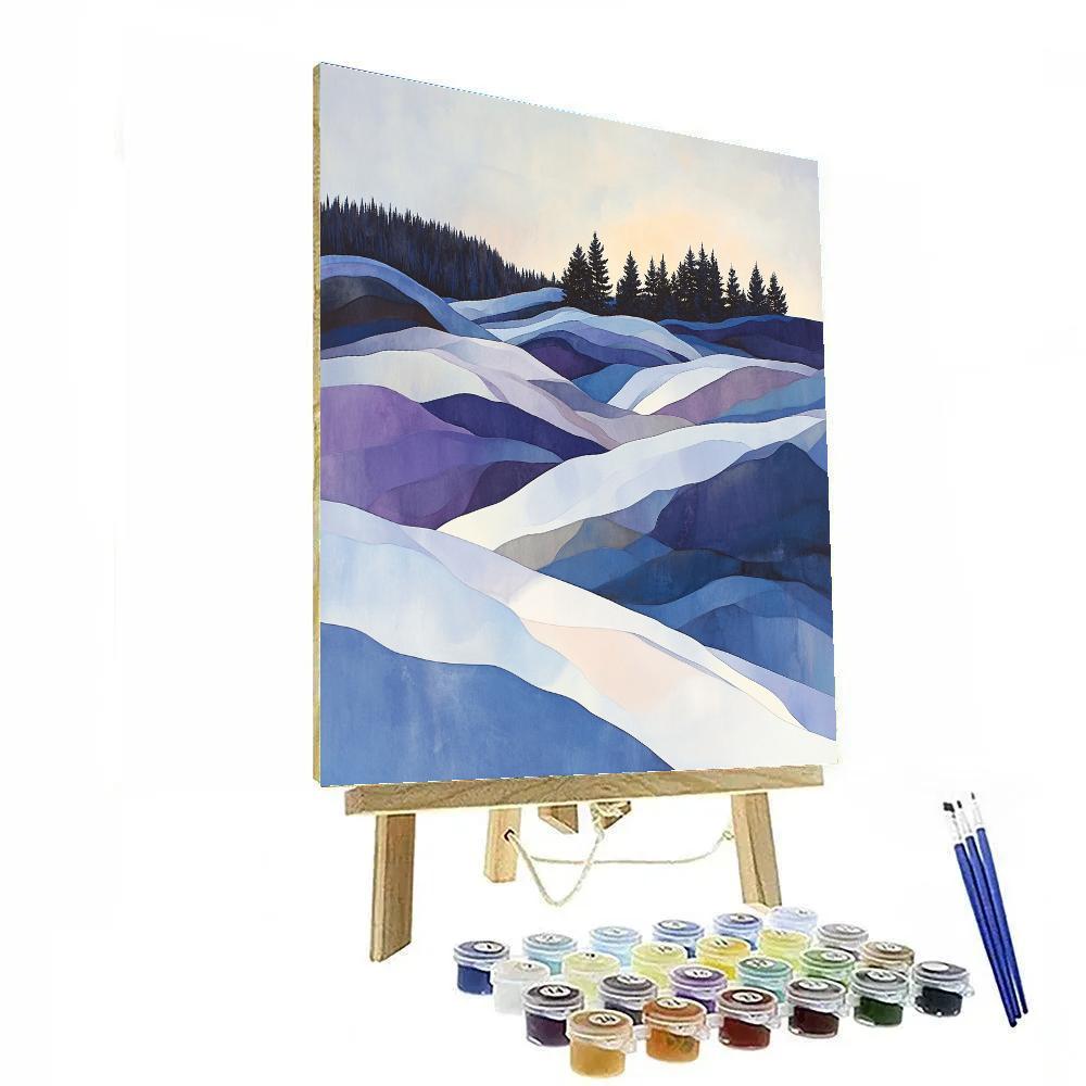 Franklin Carmichael Inspired Winter Light On Snowy Shield Paint by numbers art