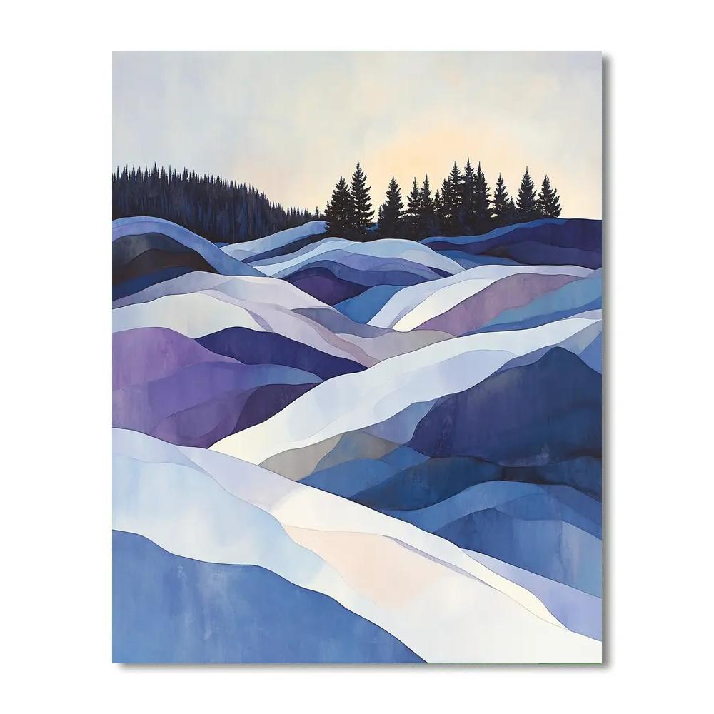 Franklin Carmichael Inspired Winter Light On Snowy Shield Paint by numbers art