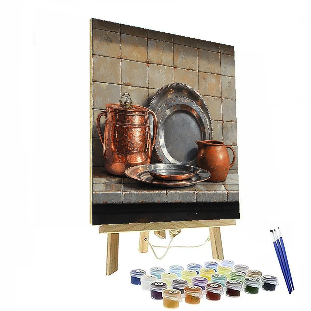 Diego Velázquez Inspired Still Life With Copper Vessels Paint by numbers art