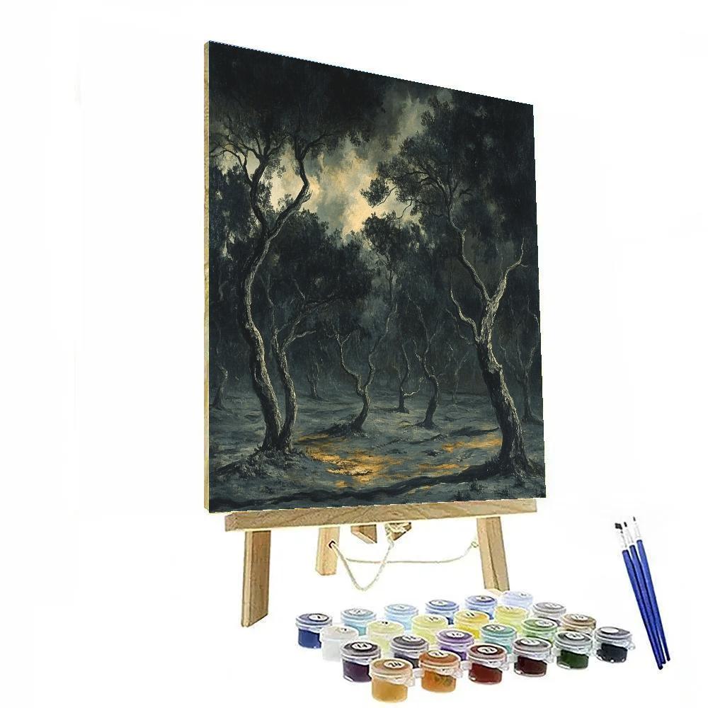 Francisco Goya Inspired Midnight Thicket Under Ominous Skies Paint by numbers art