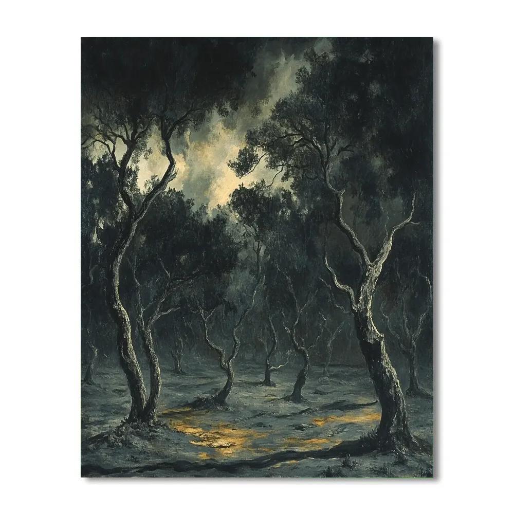 Francisco Goya Inspired Midnight Thicket Under Ominous Skies Paint by numbers art