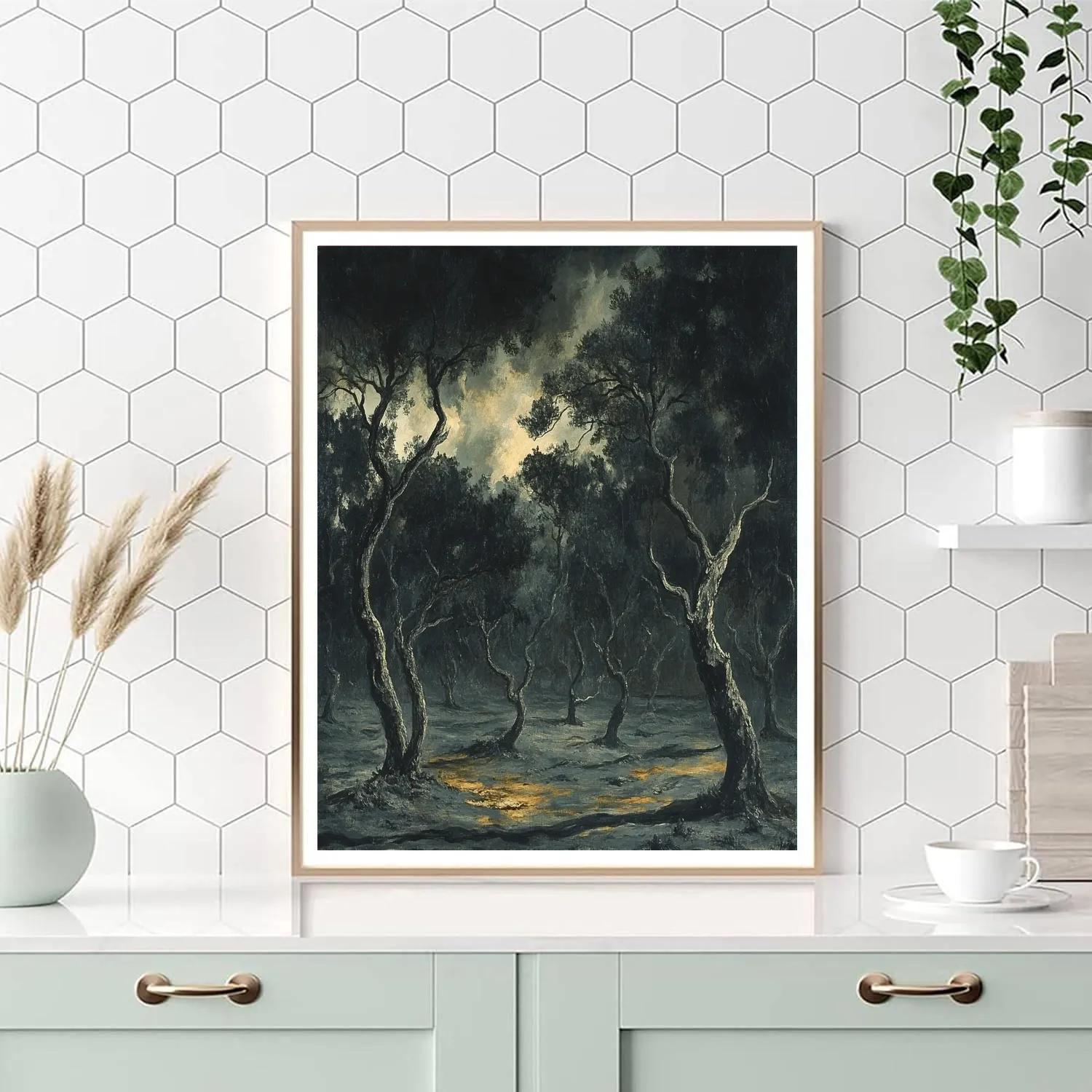 Francisco Goya Inspired Midnight Thicket Under Ominous Skies Paint by numbers art