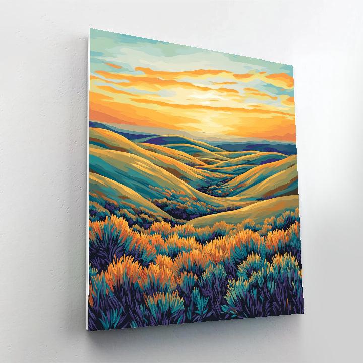 Frederick Varley Inspired Radiant Sunset Atmosphere Across Windswept Hills DIY paint by numbers