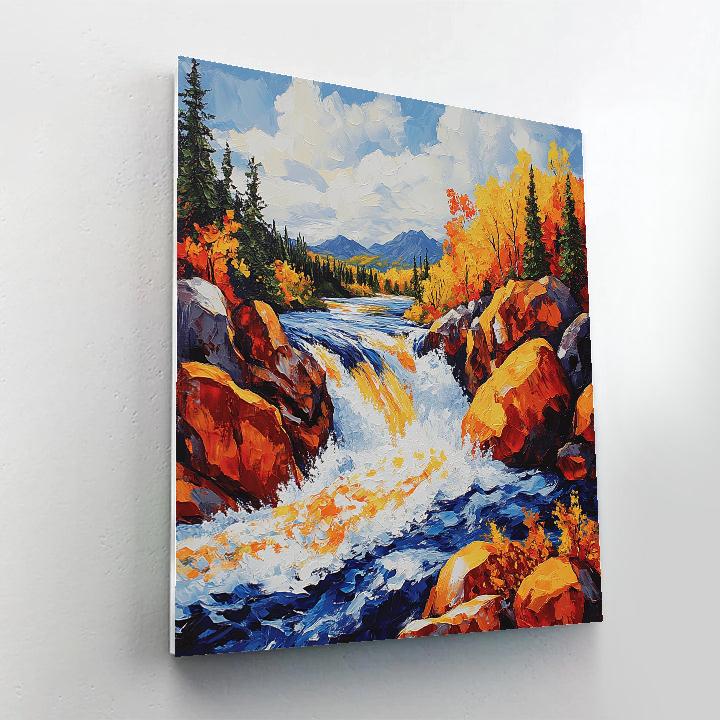 A.Y. Jackson Inspired Algoma Autumn Rapids painting number kit