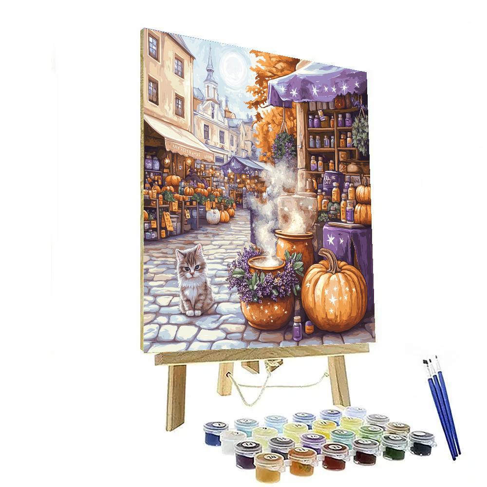 Moonlit Potion Market Spooky Paint by numbers kits