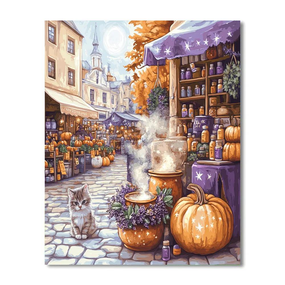 Moonlit Potion Market Spooky Paint by numbers kits