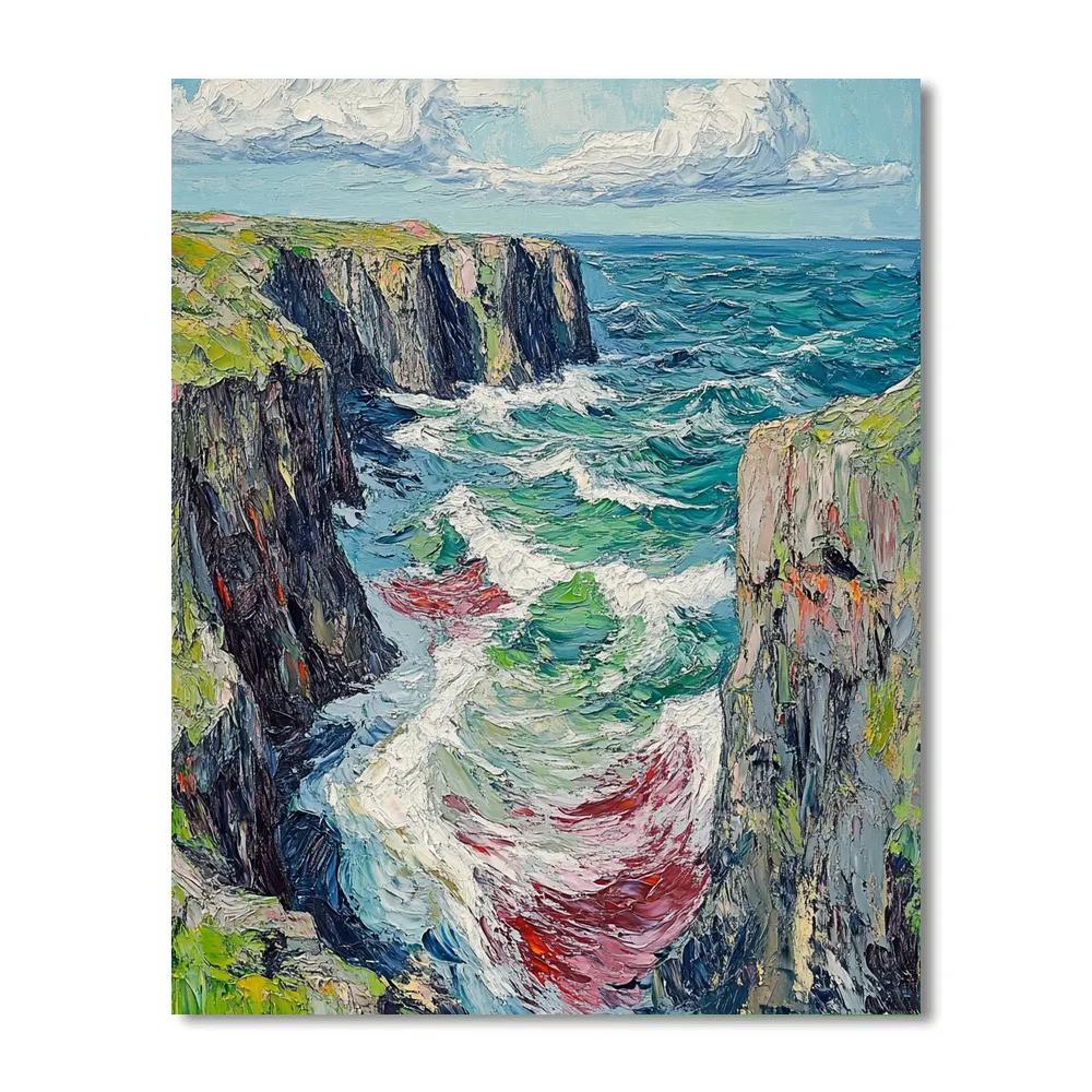 Edvard Munch Inspired Storm Surge On Weathered Coast painting number kit