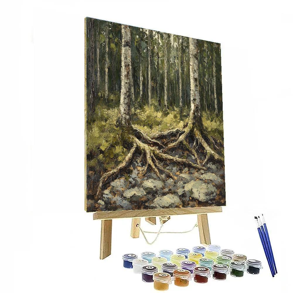 Arthur Lismer Inspired Tangle Of Spruce Roots Numbered painting kits
