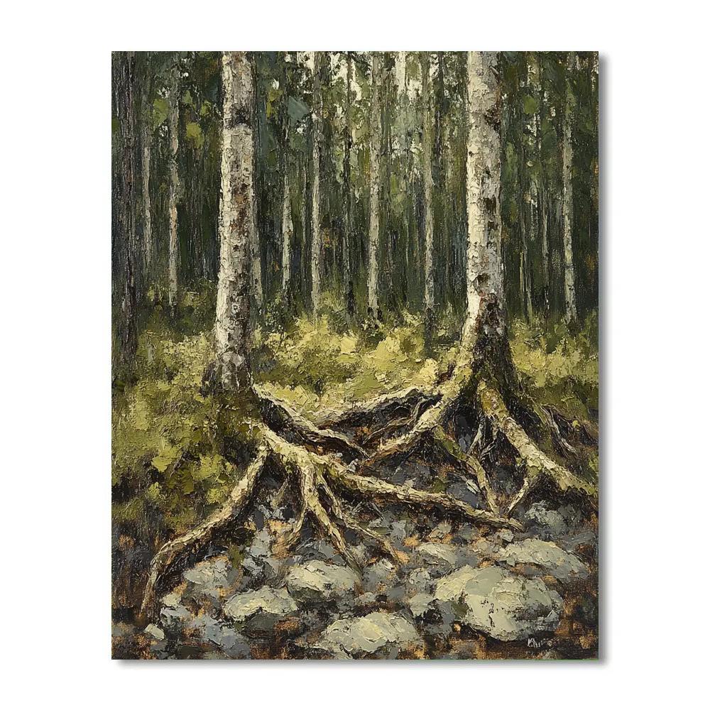 Arthur Lismer Inspired Tangle Of Spruce Roots Numbered painting kits