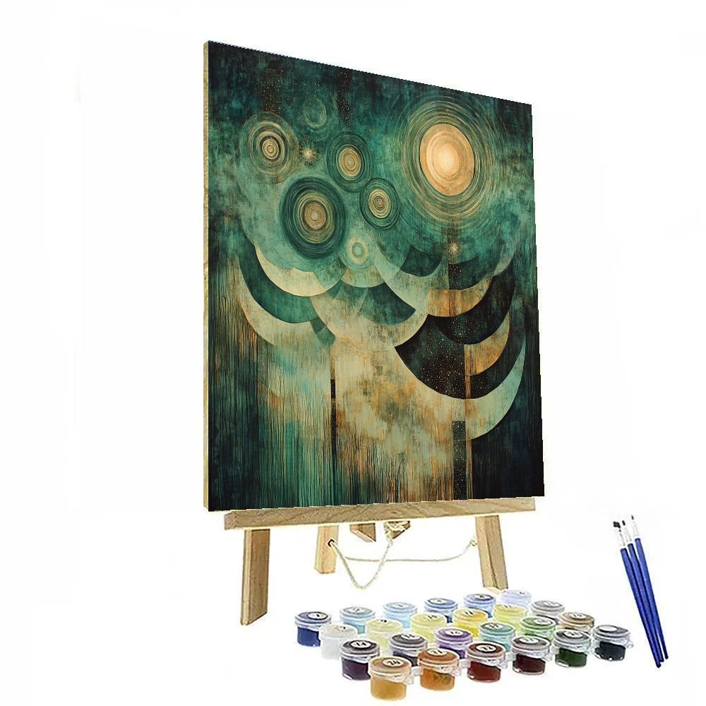 Max Ernst Inspired Abstract Cosmic Patterns painting number kit