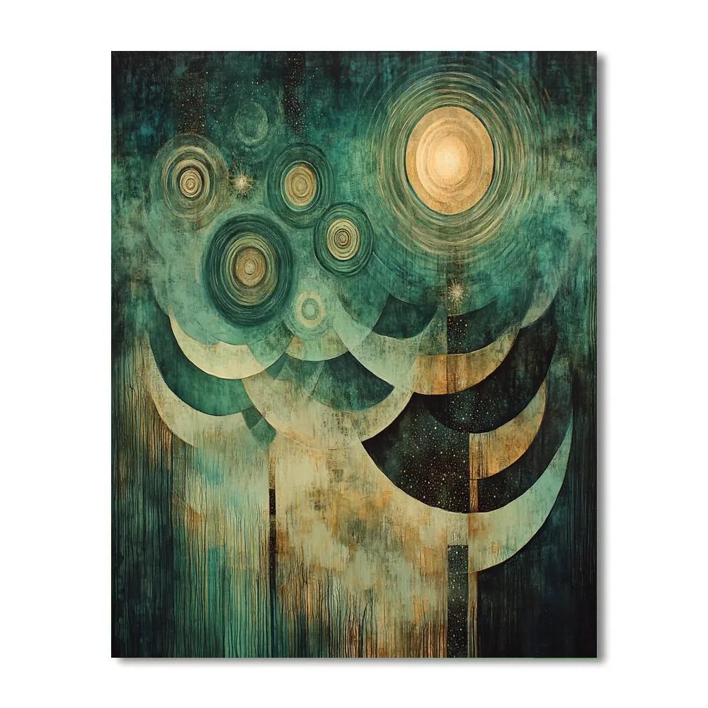 Max Ernst Inspired Abstract Cosmic Patterns painting number kit