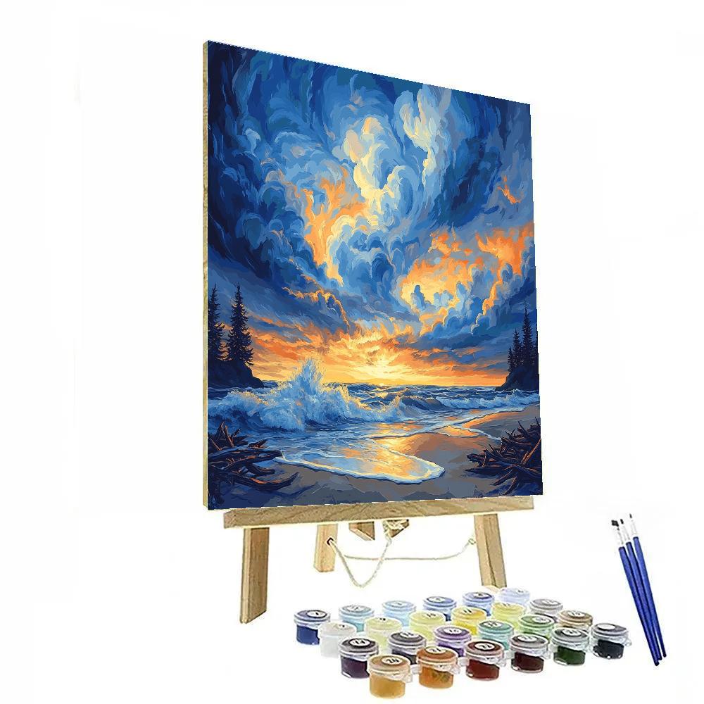 Emily Carr Inspired Coastal Wilderness With Churning Skies Paint by numbers kits