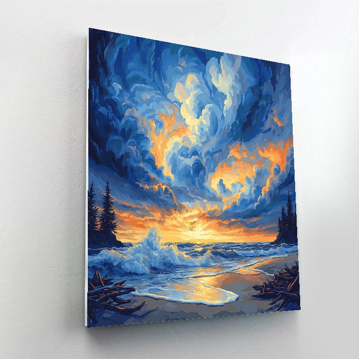 Emily Carr Inspired Coastal Wilderness With Churning Skies Paint by numbers kits