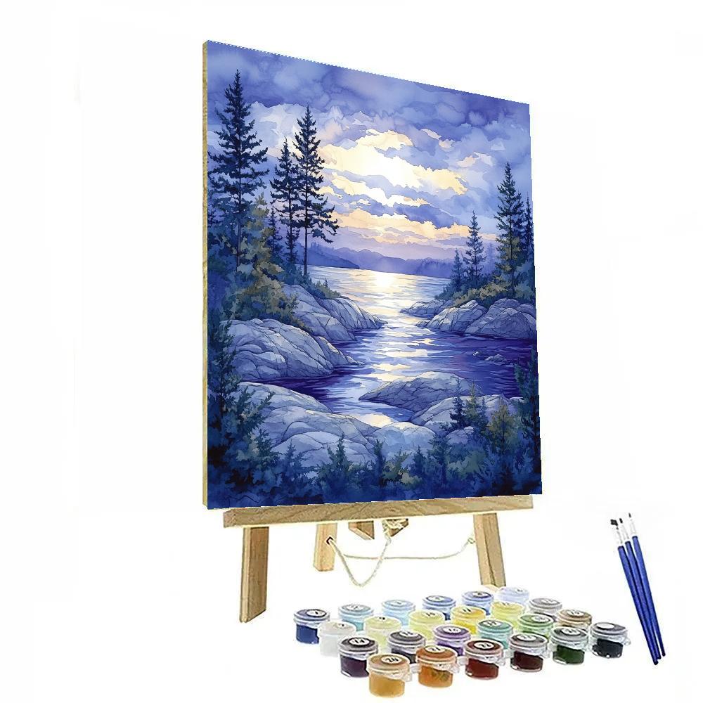 Franklin Carmichael Inspired Twilight Lakeshore Harmony Paint by numbers kits