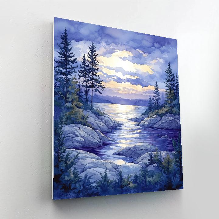 Franklin Carmichael Inspired Twilight Lakeshore Harmony Paint by numbers kits