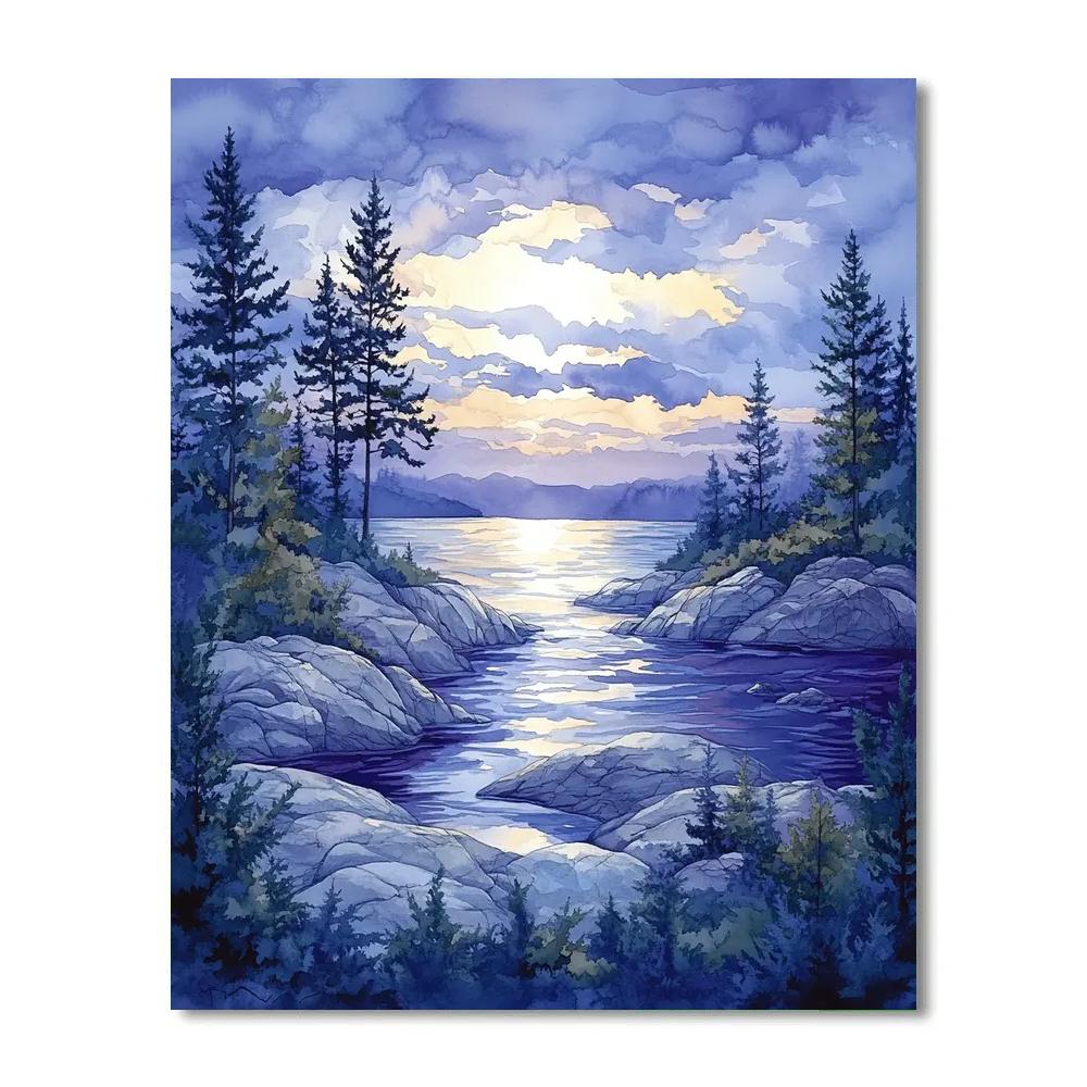 Franklin Carmichael Inspired Twilight Lakeshore Harmony Paint by numbers kits