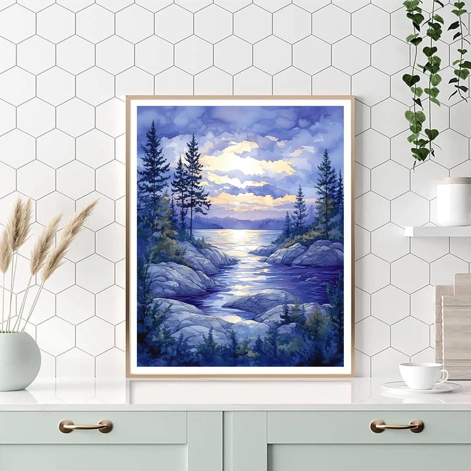 Franklin Carmichael Inspired Twilight Lakeshore Harmony Paint by numbers kits