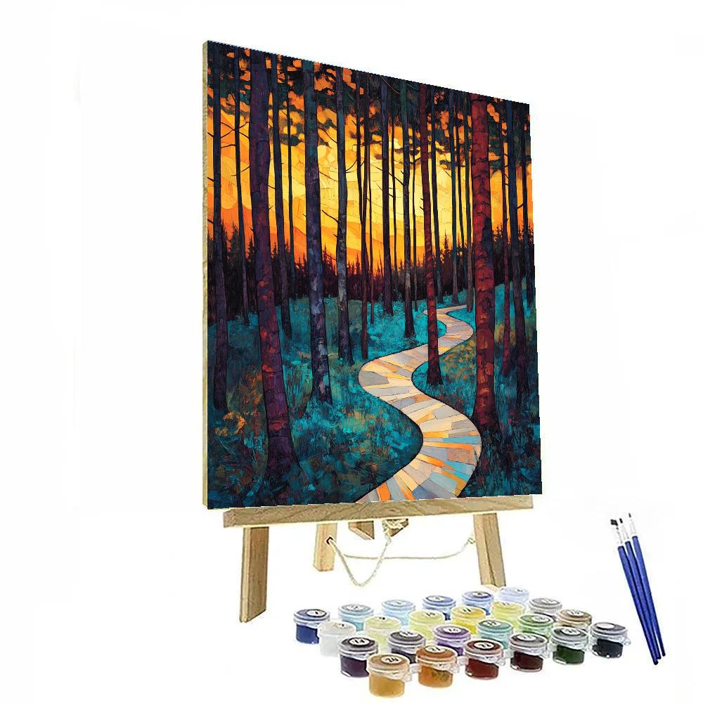Edvard Munch Inspired Liminal Enchanted Forest Painting by numbers kit