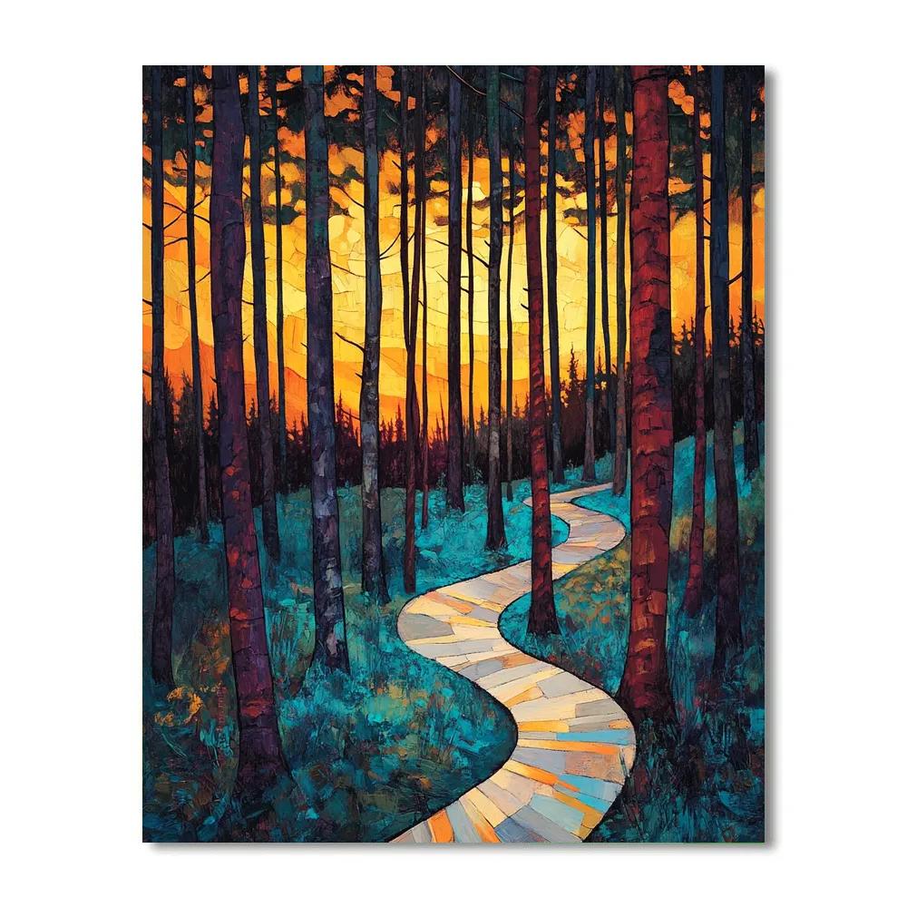 Edvard Munch Inspired Liminal Enchanted Forest Painting by numbers kit