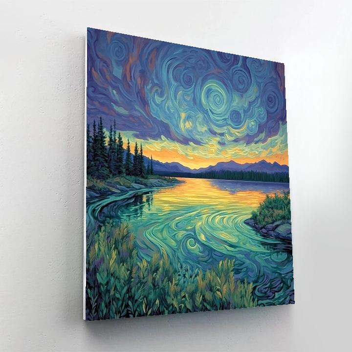 Frederick Varley Inspired Twilight Over Whispering Northern Lakes DIY paint by numbers