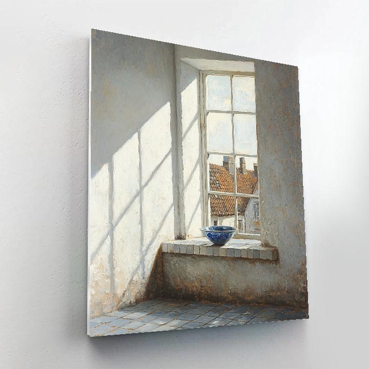 Johannes Vermeer Inspired Sunlit Delft Window With Lapis Reflection DIY paint by numbers