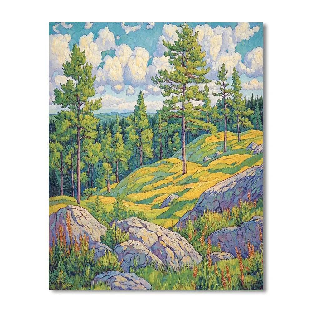 Franklin Carmichael Inspired Springtime Pine Ridge Rhythm Numbered painting kits