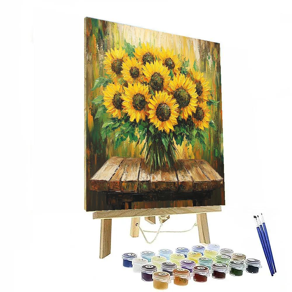 Van Gogh Inspired Sunflower Still Life paint by number