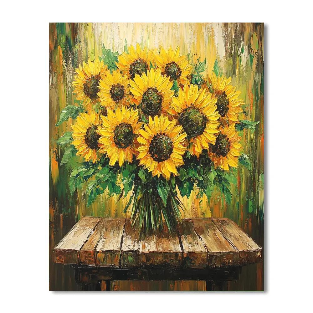 Van Gogh Inspired Sunflower Still Life paint by number