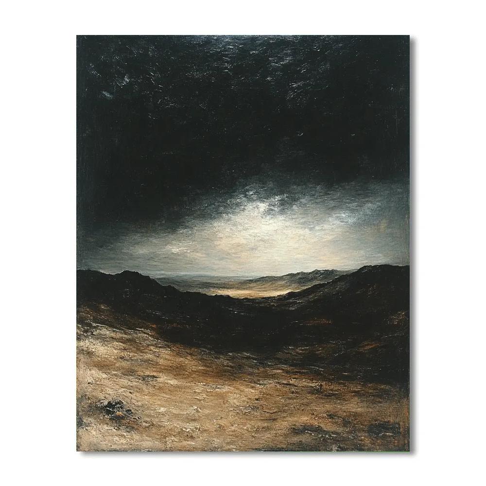 Francisco Goya Inspired Barren Hillocks Beneath Heavy Sky paint by number