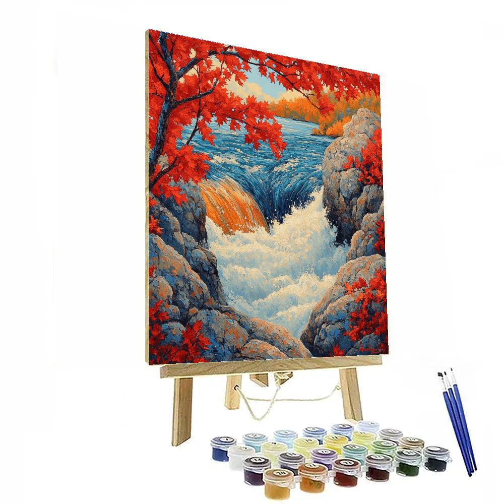 A.Y. Jackson Inspired Vibrant Autumn Rapids Paint by numbers art