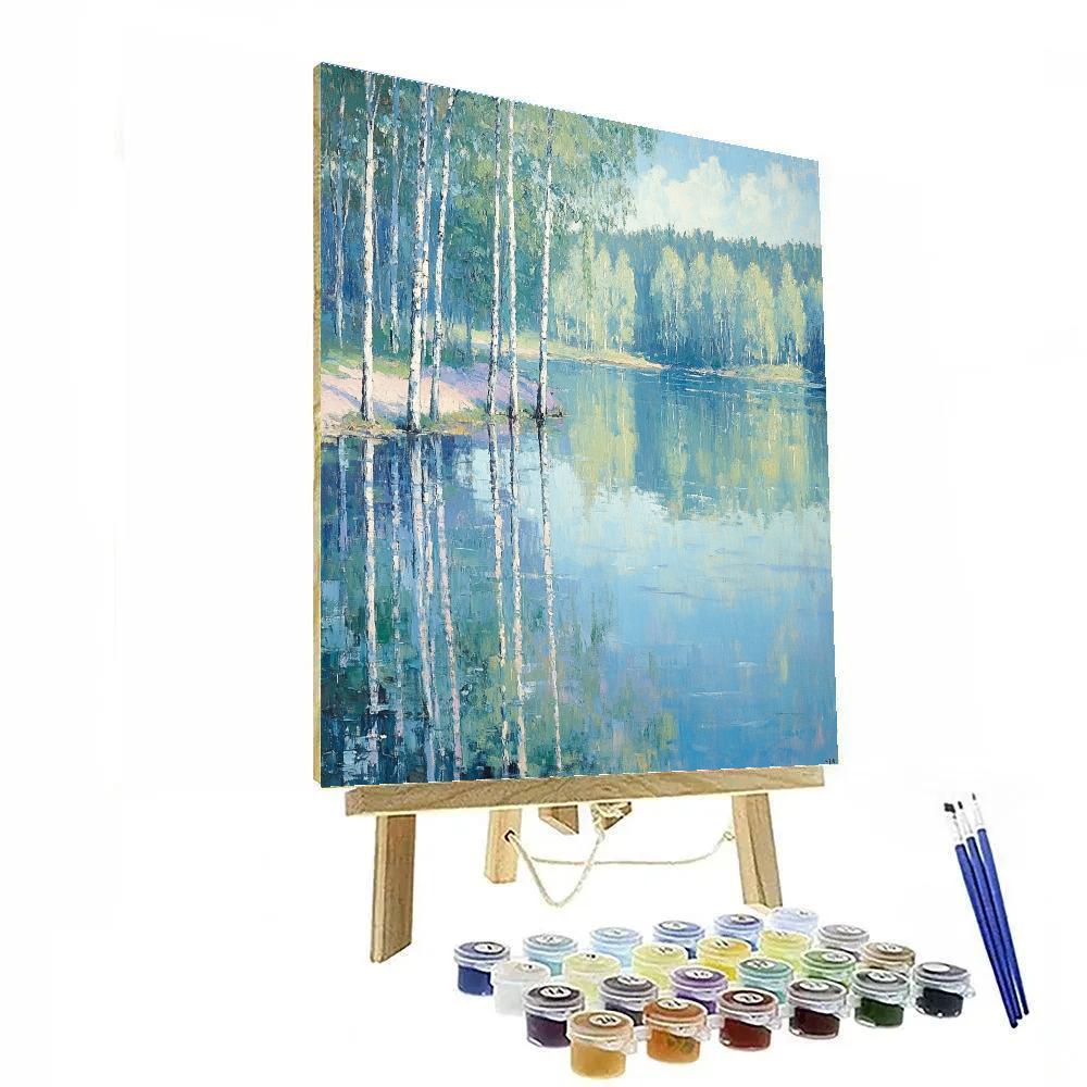 Claude Monet Inspired Poplar Riverbank Study painting number kit
