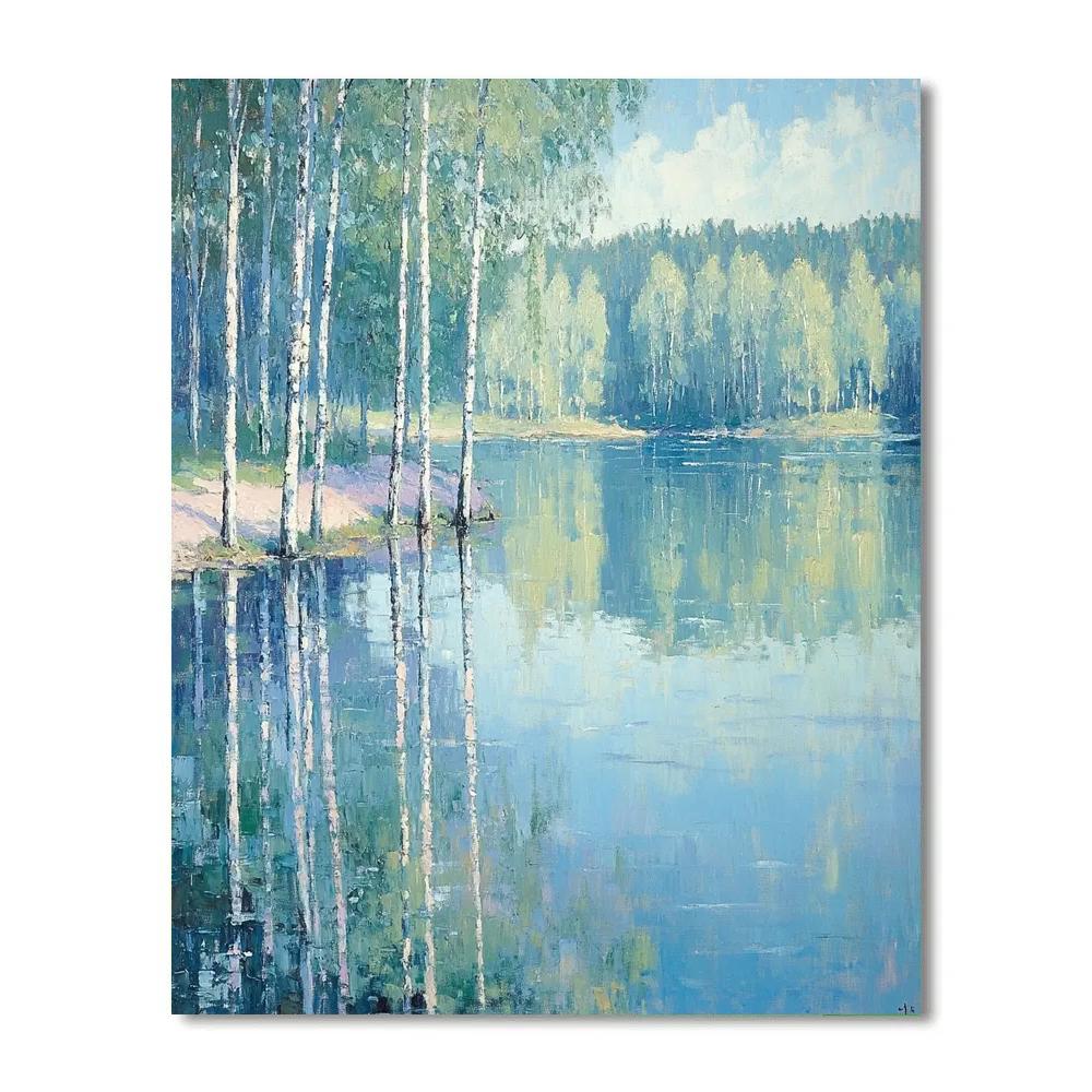 Claude Monet Inspired Poplar Riverbank Study painting number kit