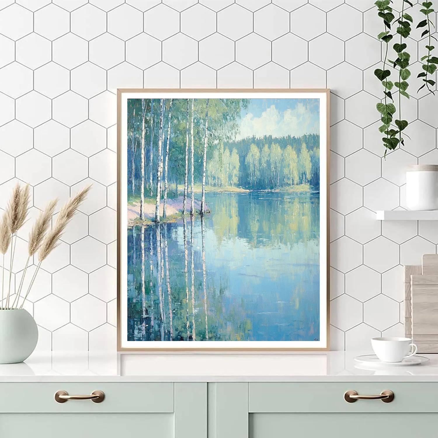 Claude Monet Inspired Poplar Riverbank Study painting number kit