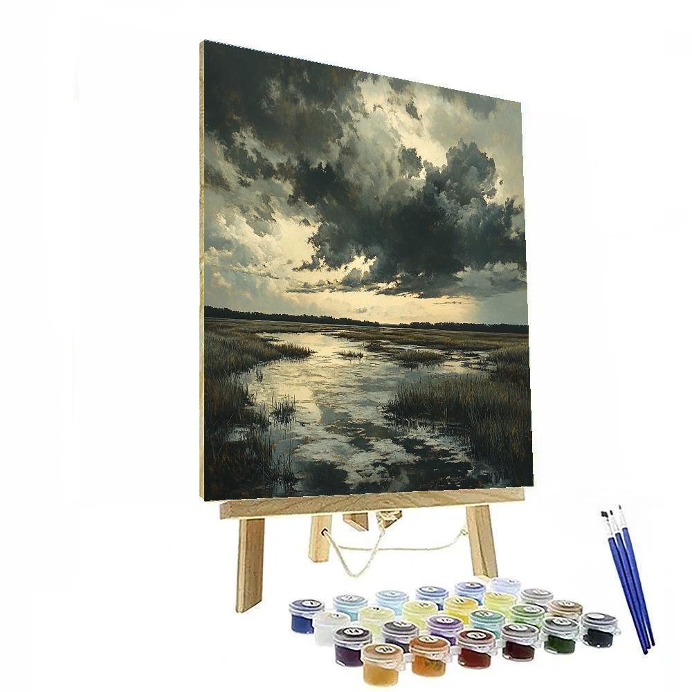 Rembrandt Inspired Storm Over The Silent Marsh DIY paint by numbers