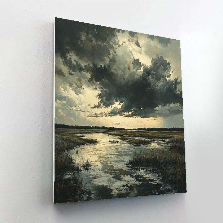 Rembrandt Inspired Storm Over The Silent Marsh DIY paint by numbers