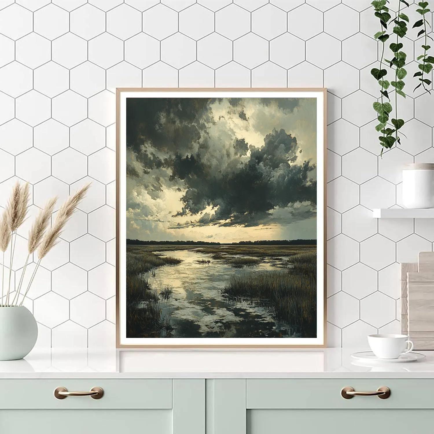Rembrandt Inspired Storm Over The Silent Marsh DIY paint by numbers