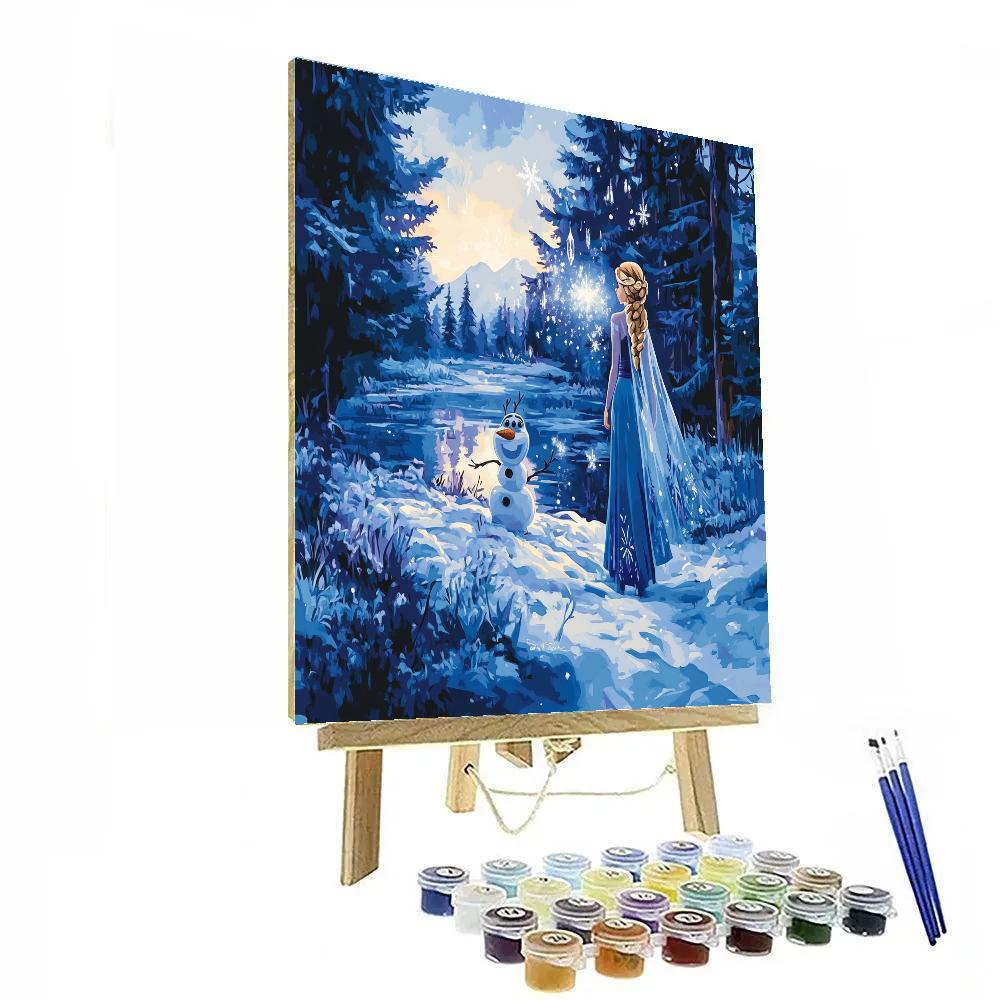 Elsa And Olaf Snowy Surprise Number painting