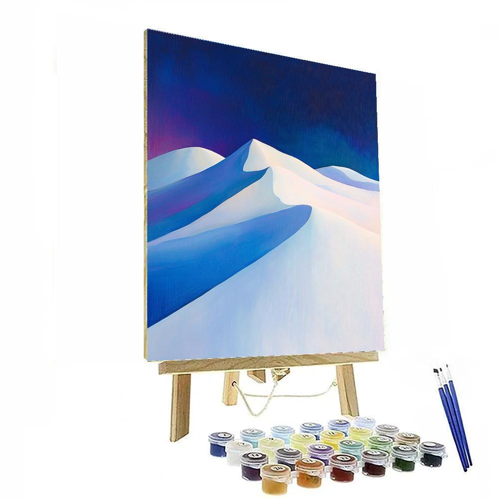 Lawren Harris Inspired Radiant Snowbound Ridge paint by numbers
