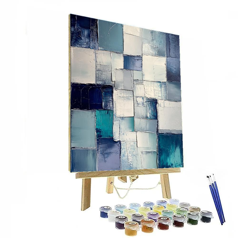 Jean-Paul Riopelle Inspired Twilight Mosaic Glacier Paint by numbers art