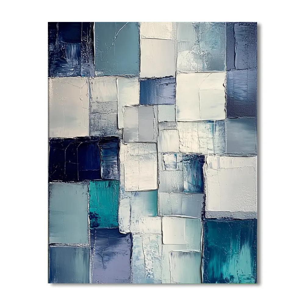 Jean-Paul Riopelle Inspired Twilight Mosaic Glacier Paint by numbers art