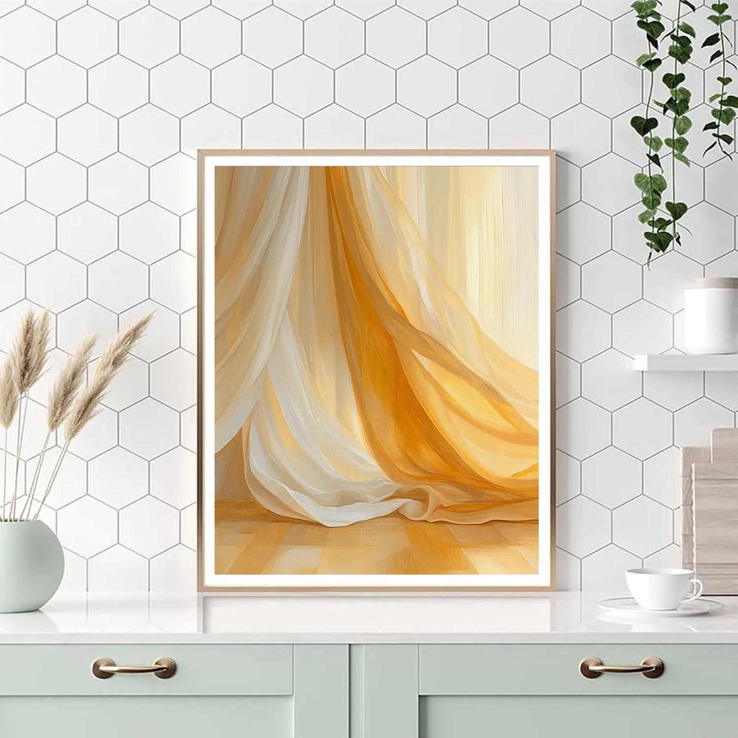 Johannes Vermeer Inspired Light Through Draped Fabric Number painting