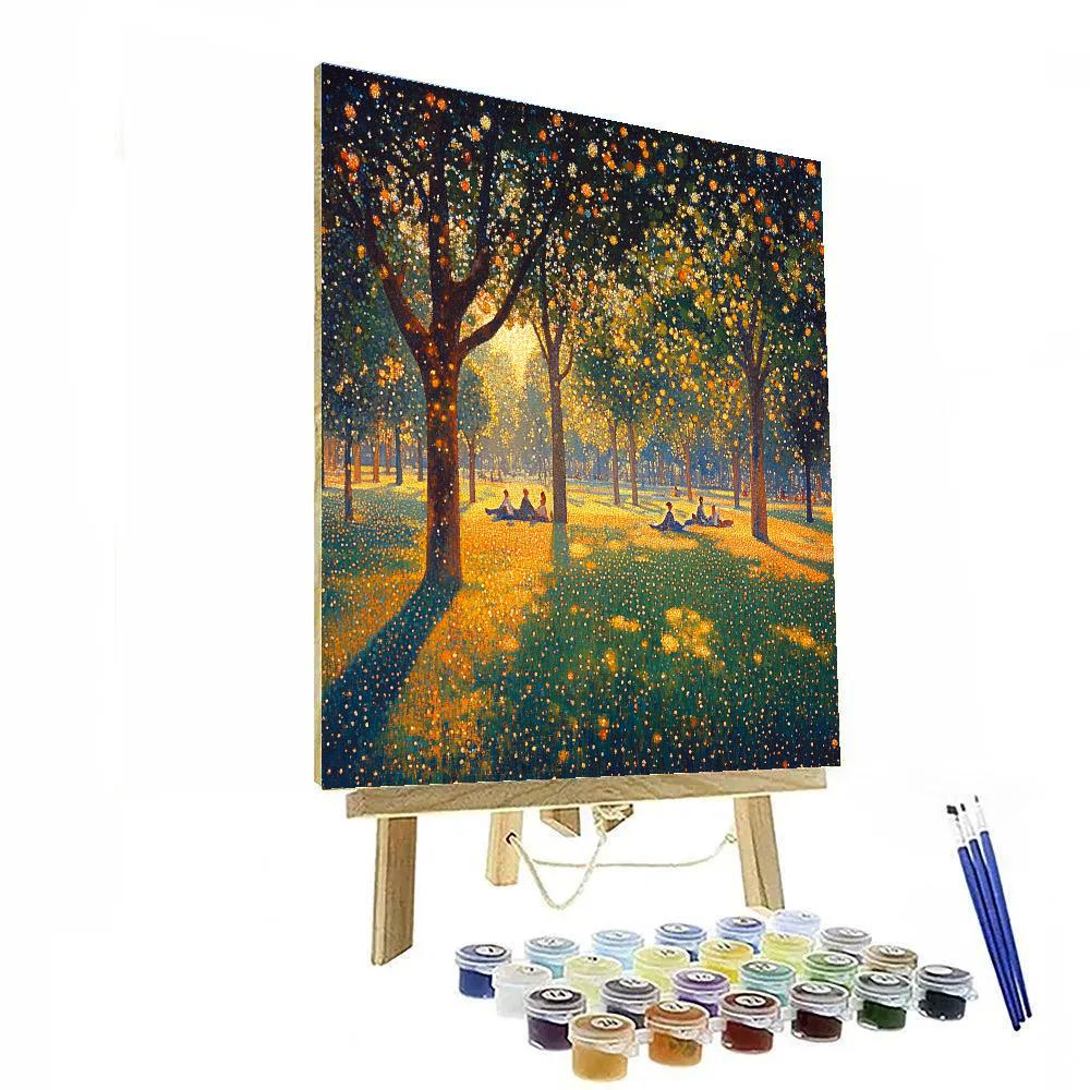 Seurat Inspired Park Afternoon Number painting