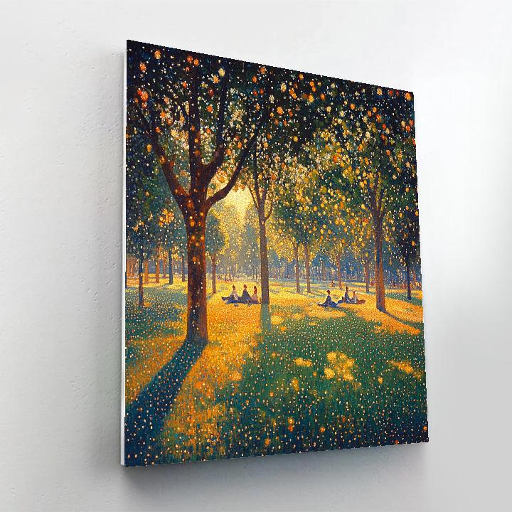 Seurat Inspired Park Afternoon Number painting