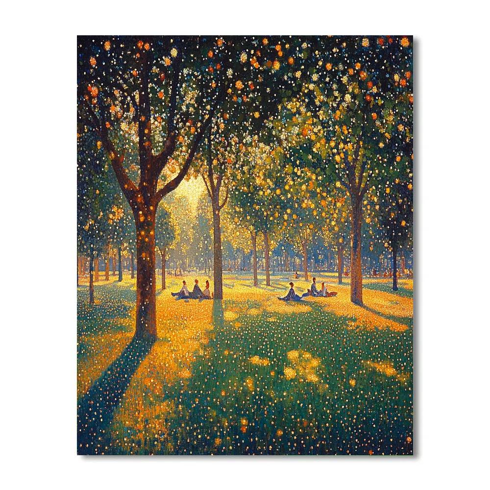 Seurat Inspired Park Afternoon Number painting
