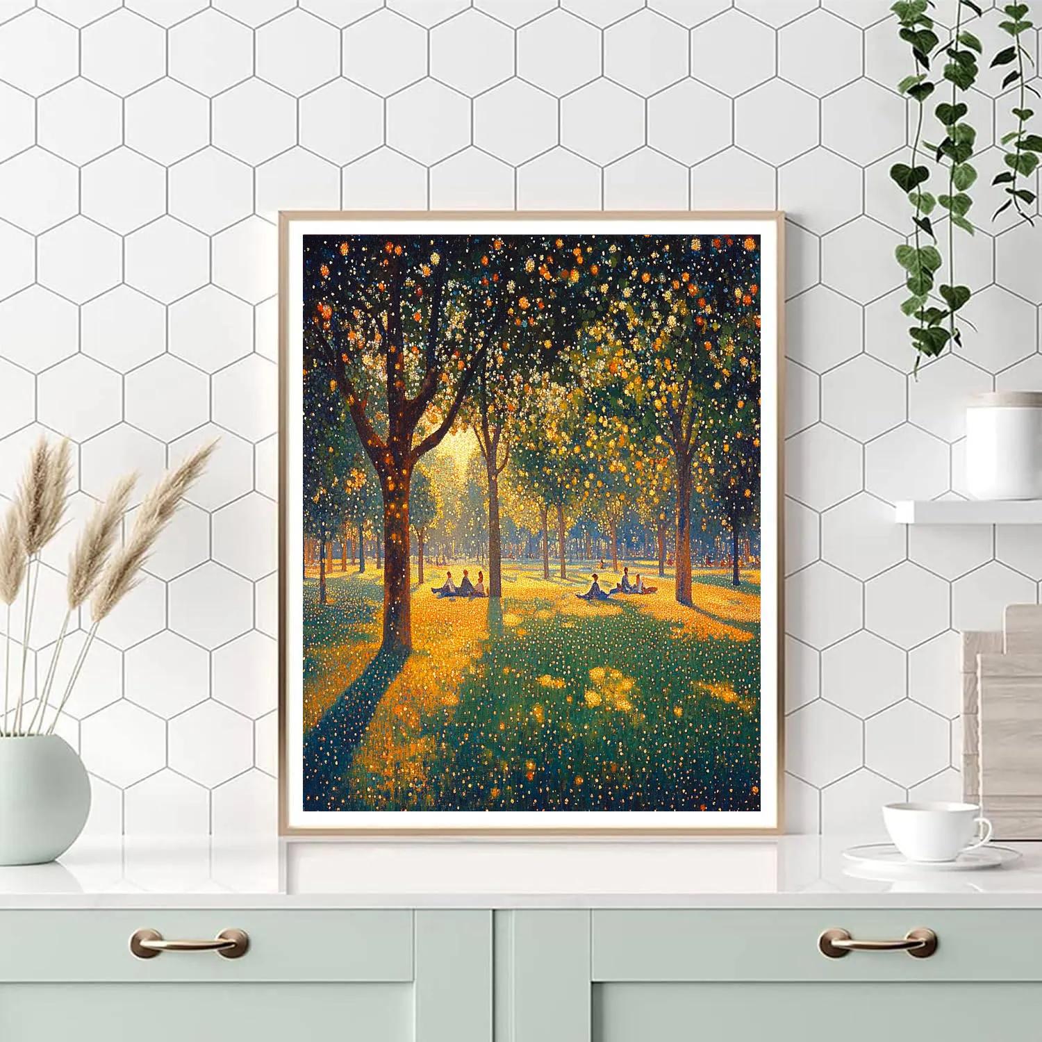 Seurat Inspired Park Afternoon Number painting