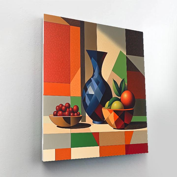 Pablo Picasso Inspired Fractured Still Life With Angular Vase Paint by numbers kits