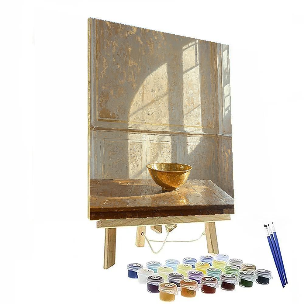 Johannes Vermeer Inspired Tranquil Still Life With Golden Bowl DIY paint by numbers