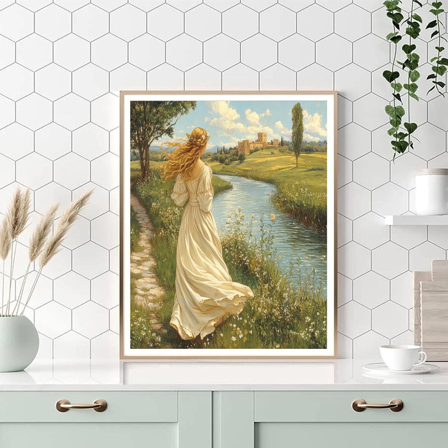 Botticelli Inspired Venus By The River painting number kit